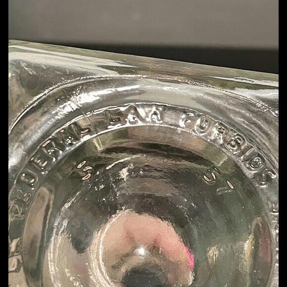 Vintage MCM Pressed Glass Empty Liquor Carafe Decanter Bottle Prohibition Time - Picture 6 of 9